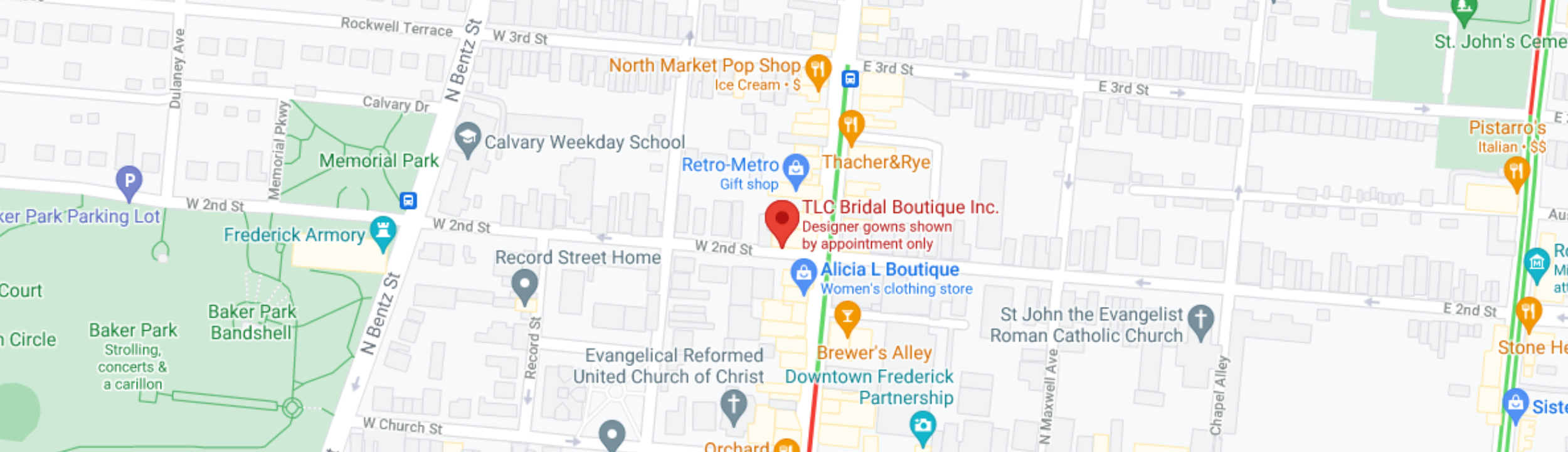 TLC Bridal Boutique location