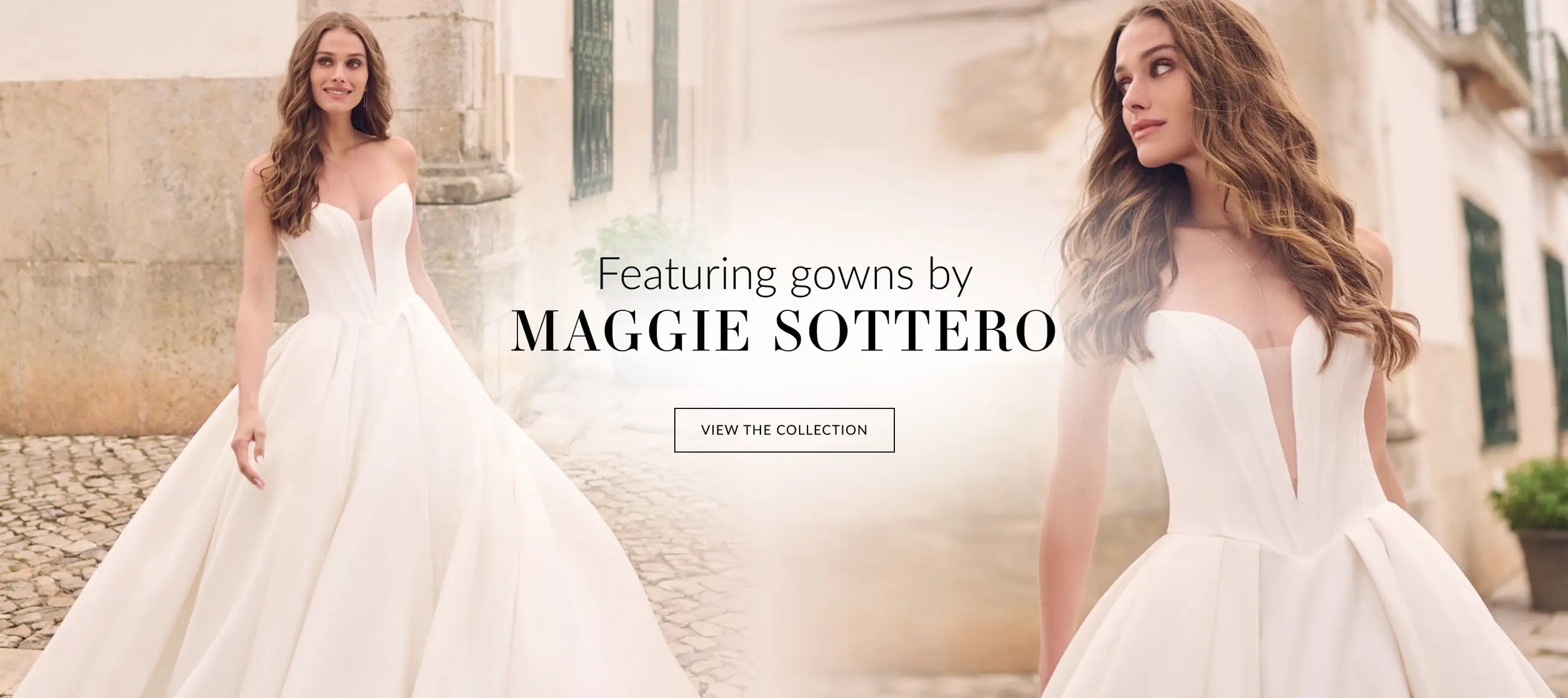 Desktop banner featuring Maggie Sottero